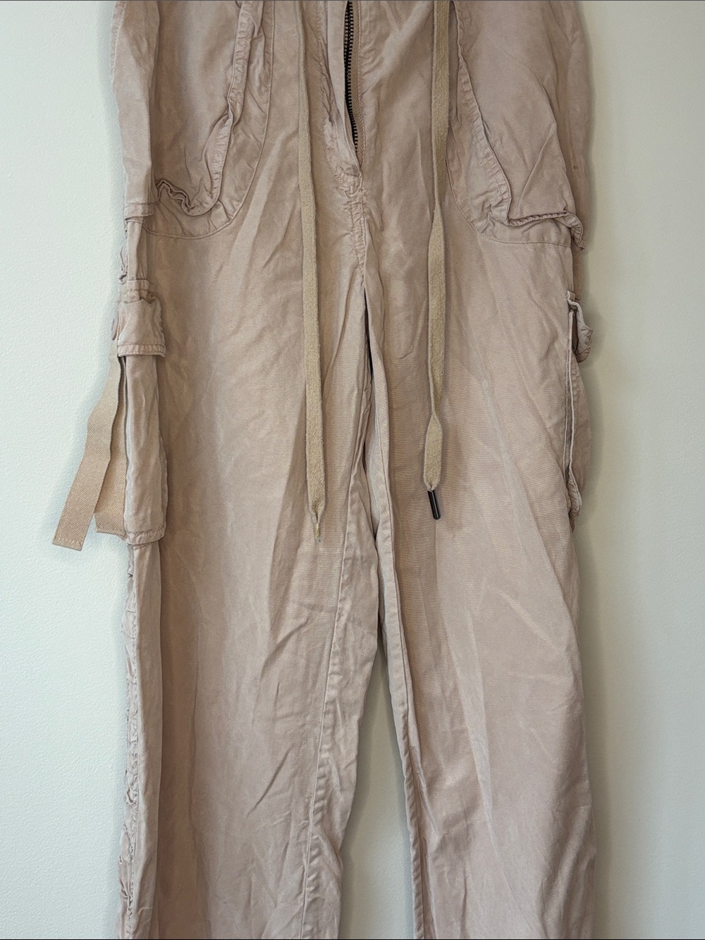 Straight-Leg Utility Pants in Beige - Picture 9 of 12